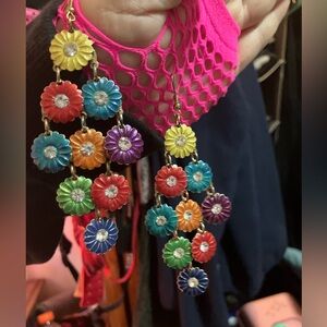 SOLD🔥Multicolor flowers Dangle Earrings